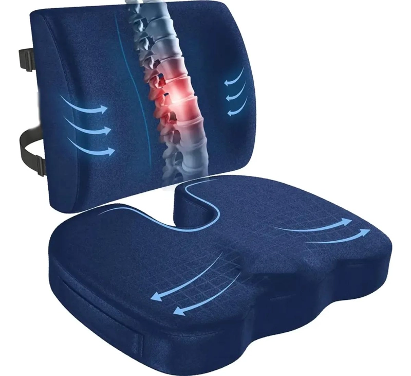 COJIN ERGONOMICO LUMBAR Y ASIENTO PARA ALIVIO DE PRESION Y POSTURA - 1