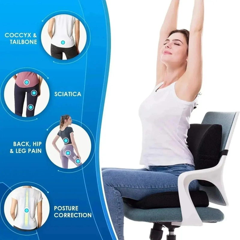 COJIN ERGONOMICO LUMBAR Y ASIENTO PARA ALIVIO DE PRESION Y POSTURA - 6
