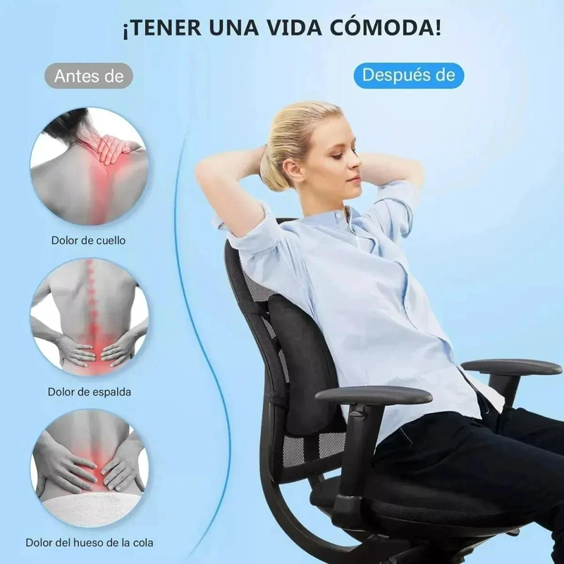 COJIN ERGONOMICO LUMBAR Y ASIENTO PARA ALIVIO DE PRESION Y POSTURA - 8