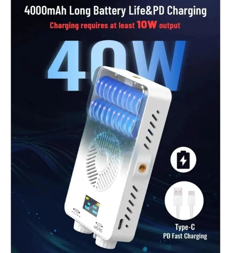 LUZ LED PORTATIL 40W RECARGABLE CON BRILLO REGULABLE Y 3 MODOS - 8