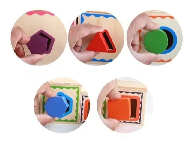CUBO DE ENCAJE Y TORRE DE BLOQUES DE MADERA PARA NIÑOS - 7