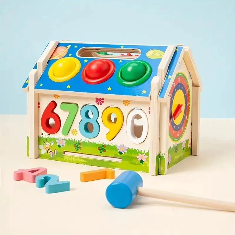CASA INTERACTIVA DE MADERA PARA APRENDIZAJE INFANTIL - 2