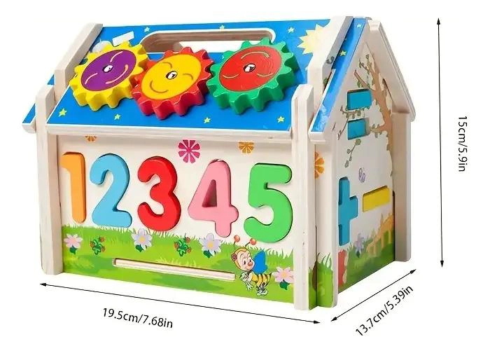 CASA INTERACTIVA DE MADERA PARA APRENDIZAJE INFANTIL - 6