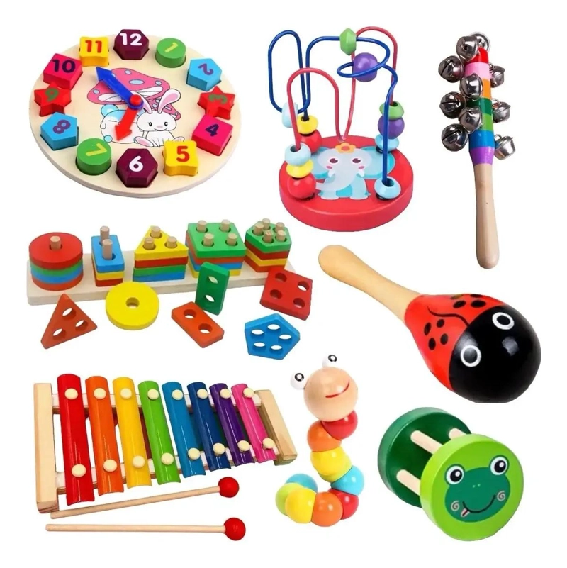 JUGUETES DIDACTICOS DE MADERA PARA APRENDIZAJE INFANTIL - 1