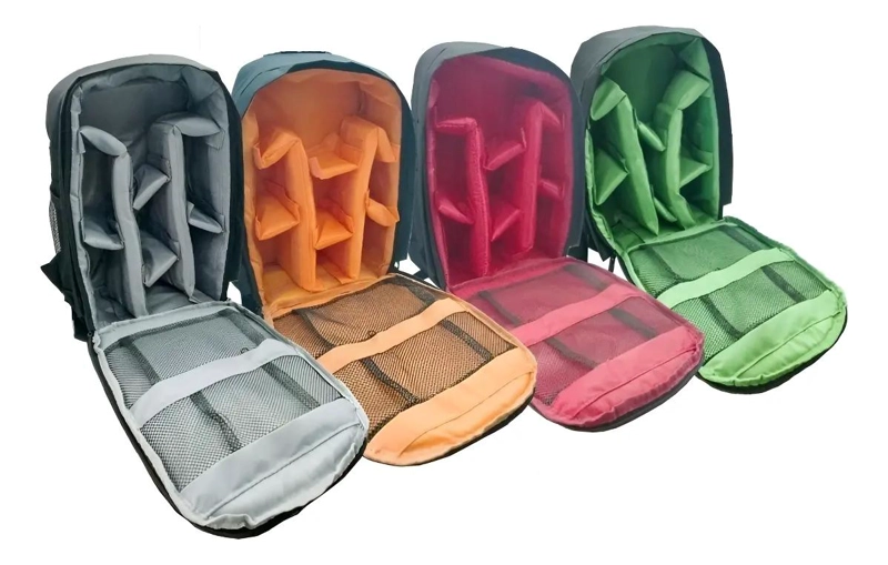 MOCHILA FOTOGRAFICA PARA CAMARA RE FLEX CON LENTES Y FLASH - 1