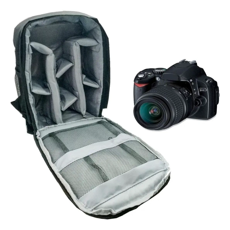 MOCHILA FOTOGRAFICA PARA CAMARA RE FLEX CON LENTES Y FLASH - 3