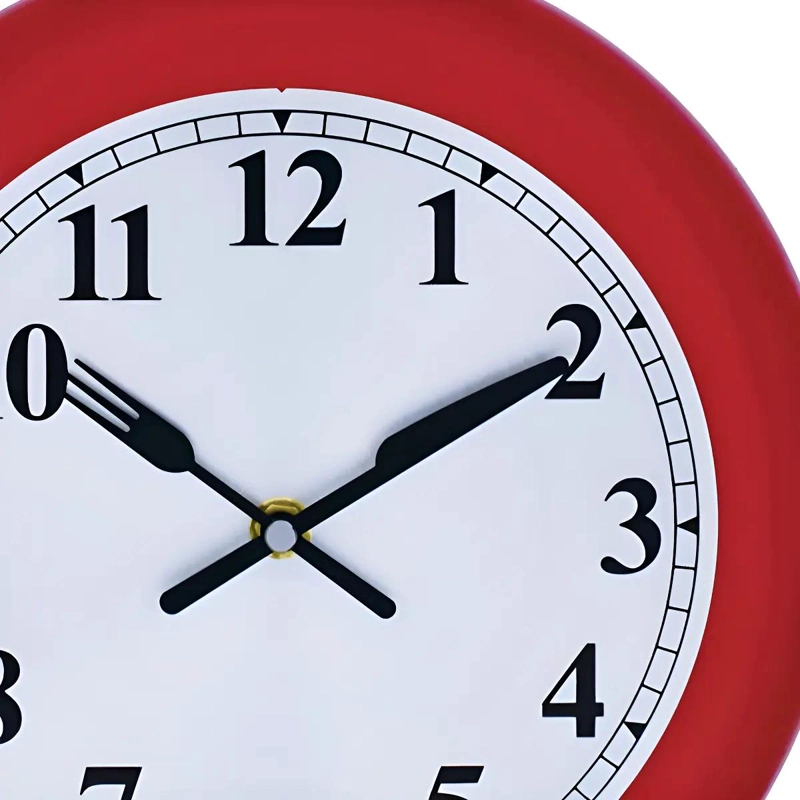 RELOJ DE PARED PARA COCINA CON DISEÑO DE SARTE N COLOR ROJO - 7
