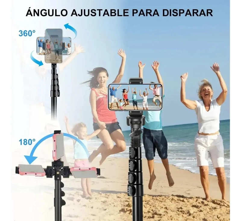 TRIPODE 2 EN 1 AJUSTABLE DE 1.6M CON CONTROL REMOTO - 2