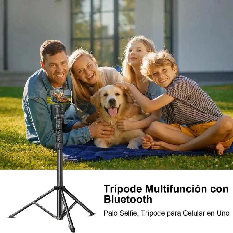 TRIPODE 2 EN 1 AJUSTABLE DE 1.6M CON CONTROL REMOTO - 5