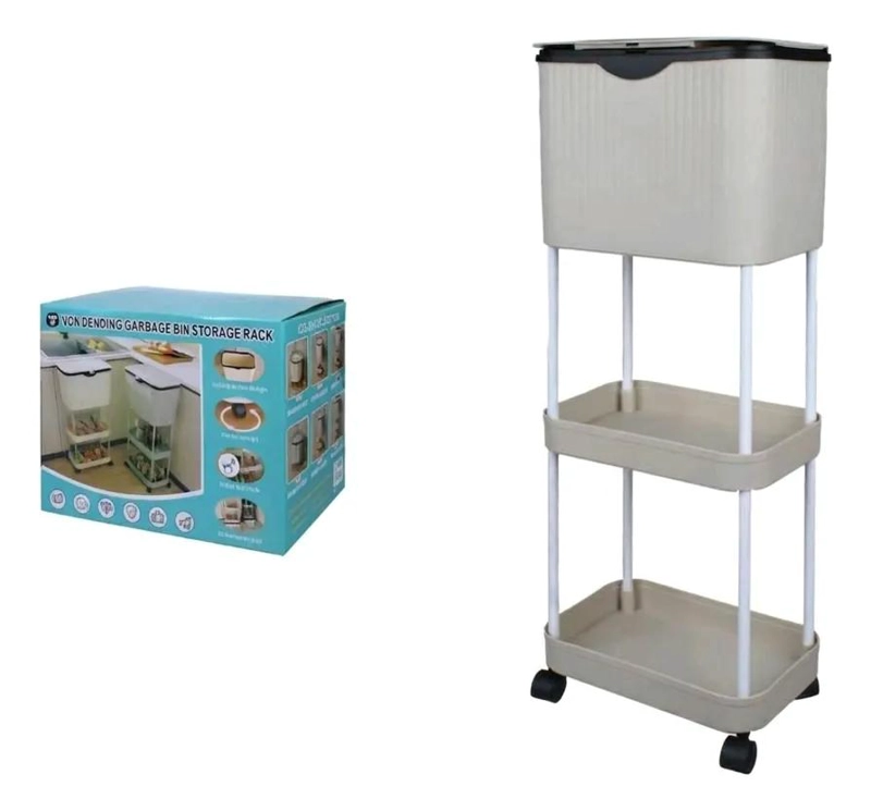 ESTANTE ORGANIZADOR VERTICAL CON TACHO PARA COCINA Y ALMACENAMIENTO - 2