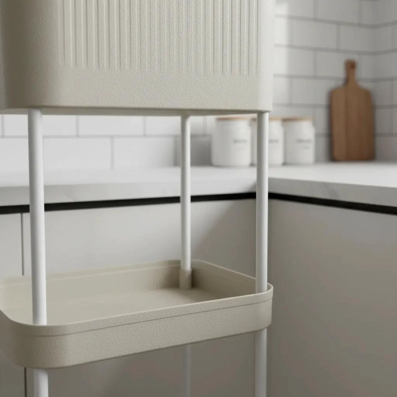 ESTANTE ORGANIZADOR VERTICAL CON TACHO PARA COCINA Y ALMACENAMIENTO - 5