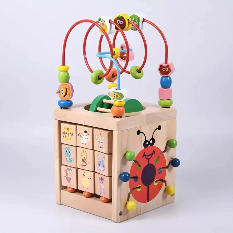 CUBO DIDACTICO DE MADERA 5 ACTIVIDADES PARA APRENDIZAJE INFANTIL - 7