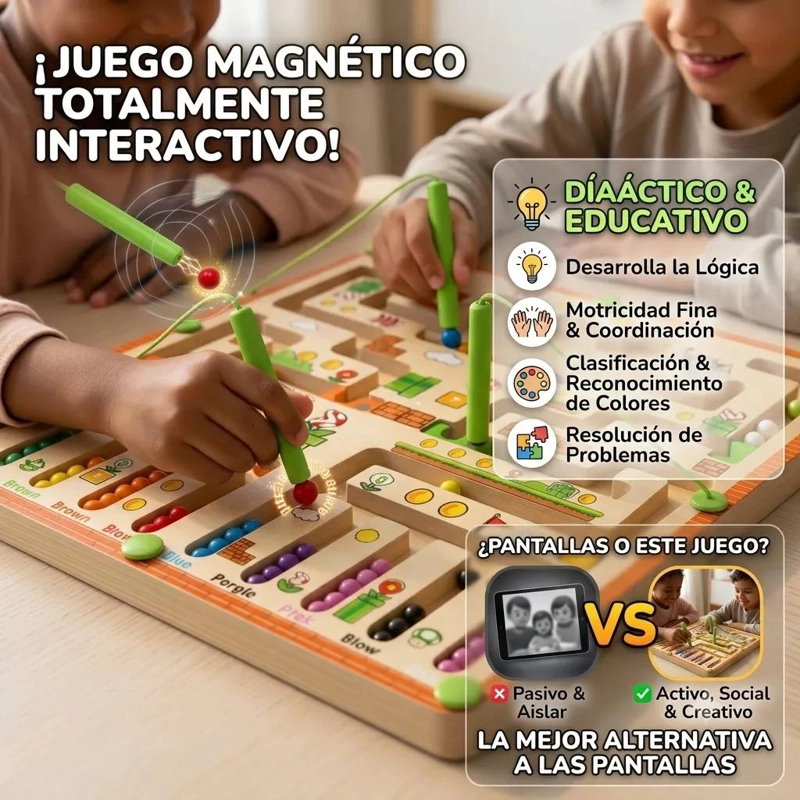 LABERINTO MAGNE TICO DIDACTICO PARA NIÑOS 30X30 CM - 5