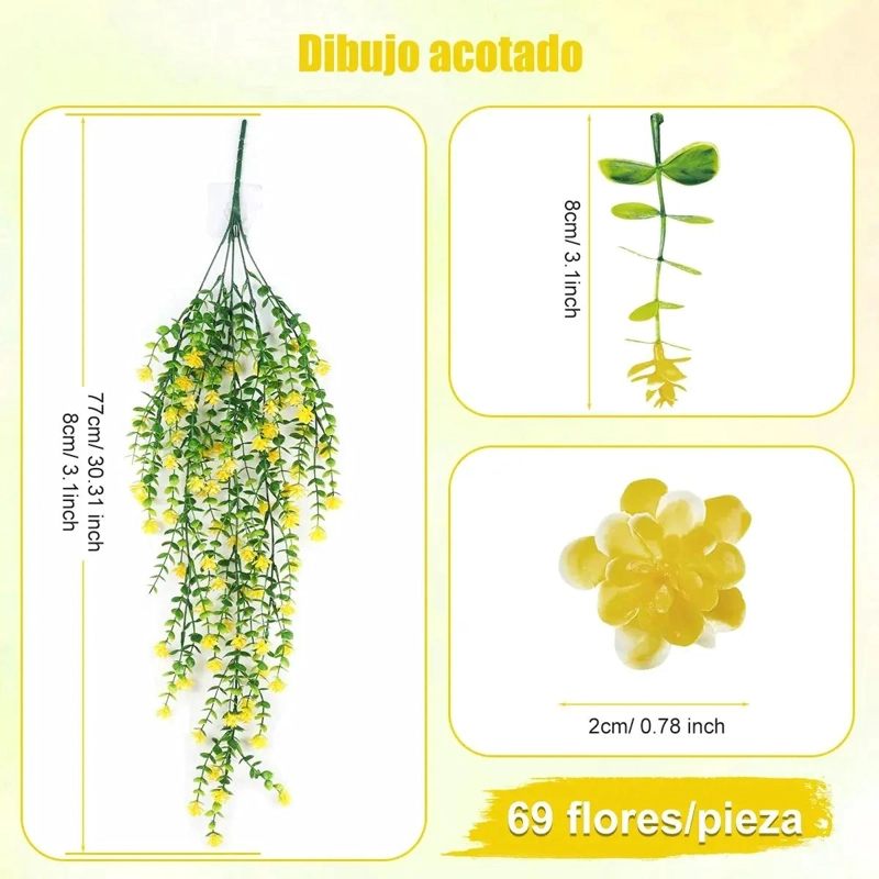 PLANTAS COLGANTES ARTIFICIALES DECORATIVAS PARA INTERIORES Y EXTERIORES - 2