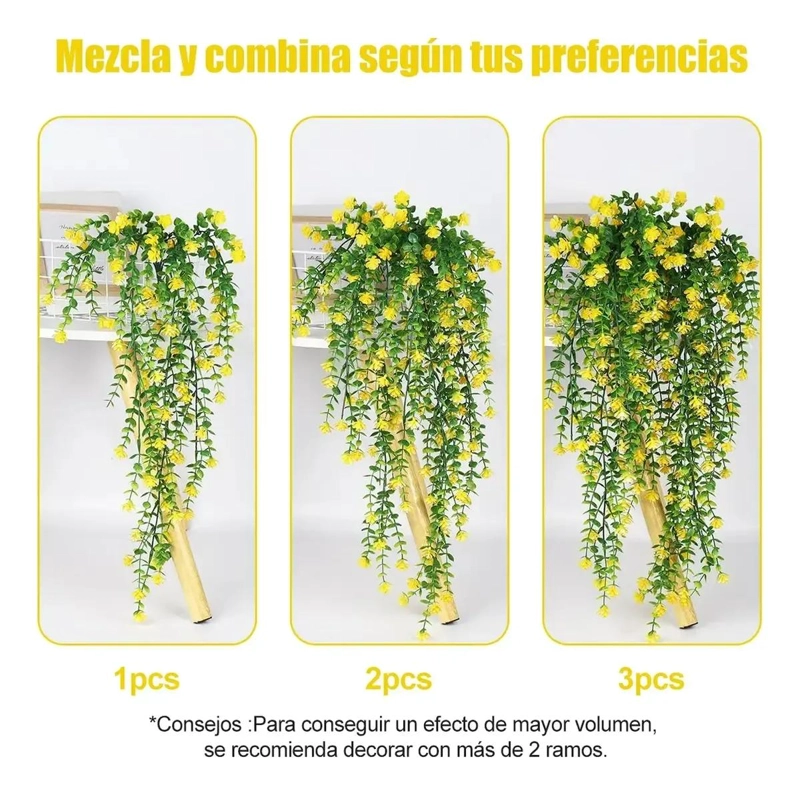 PLANTAS COLGANTES ARTIFICIALES DECORATIVAS PARA INTERIORES Y EXTERIORES - 3