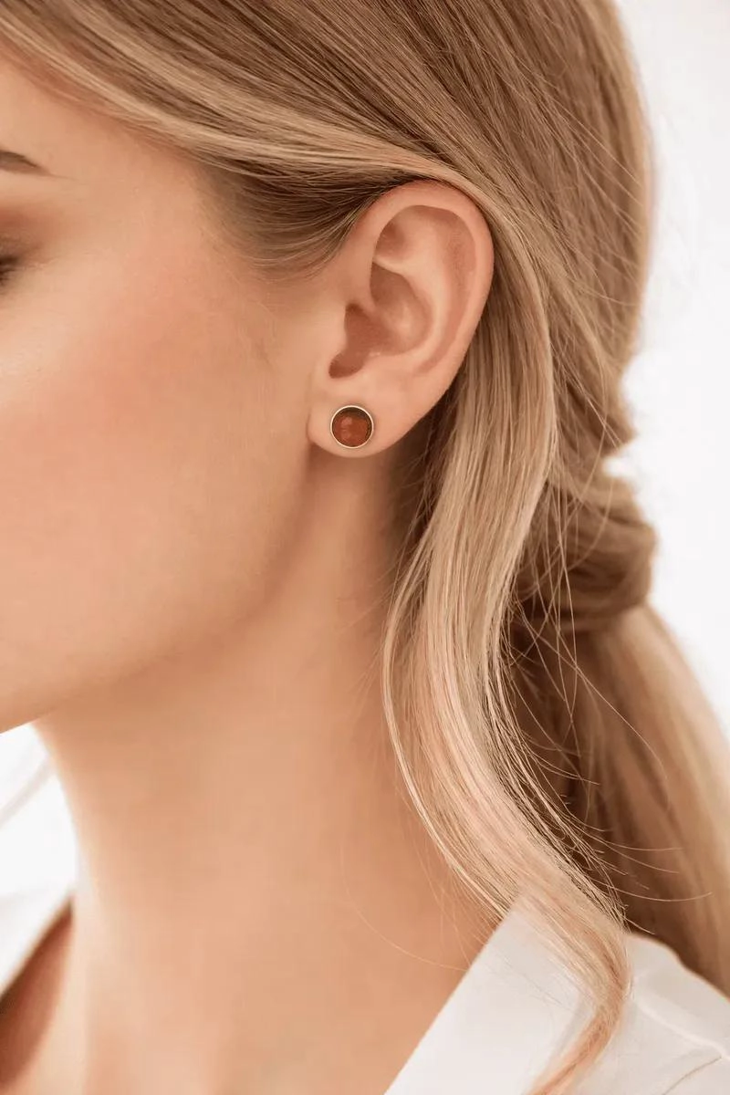 AROS DE AMBAR CIRCULAR EN PLATA 950 PARA MUJER ELEGANTES - 4