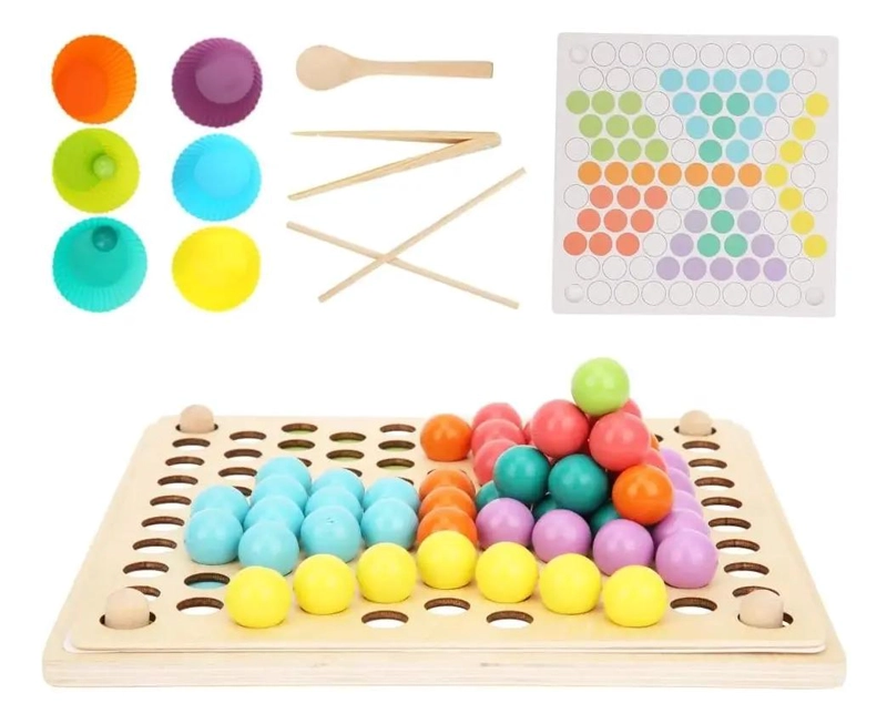 JUEGO DIDACTICO DE MADERA PARA MOTRICIDAD FINA INFANTIL - 2