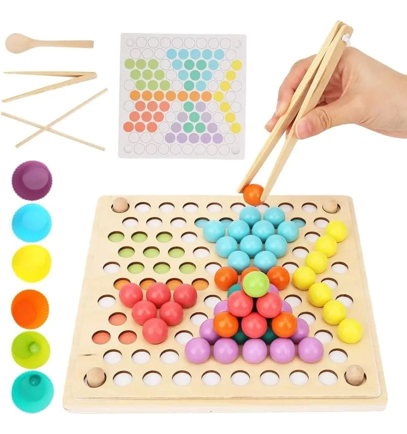 JUEGO DIDACTICO DE MADERA PARA MOTRICIDAD FINA INFANTIL - 3