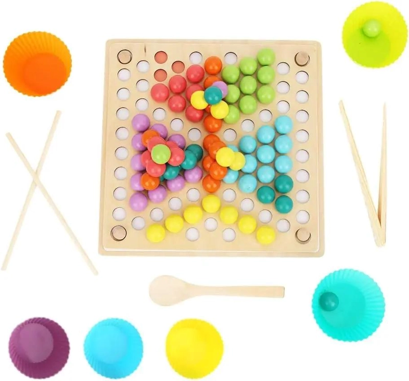 JUEGO DIDACTICO DE MADERA PARA MOTRICIDAD FINA INFANTIL - 4