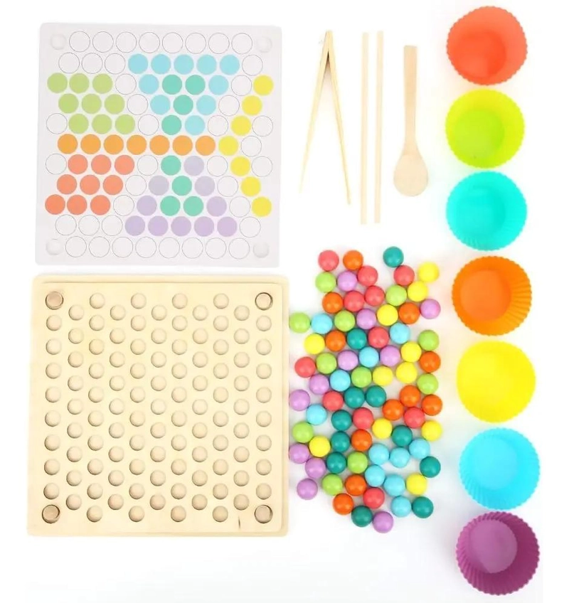 JUEGO DIDACTICO DE MADERA PARA MOTRICIDAD FINA INFANTIL - 7