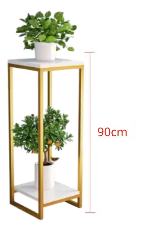 PEDESTAL METALICO DOBLE NIVEL PARA MACETEROS ELEGANTE - 2