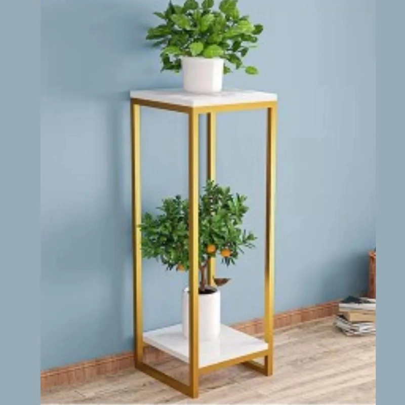 PEDESTAL METALICO DOBLE NIVEL PARA MACETEROS ELEGANTE - 3