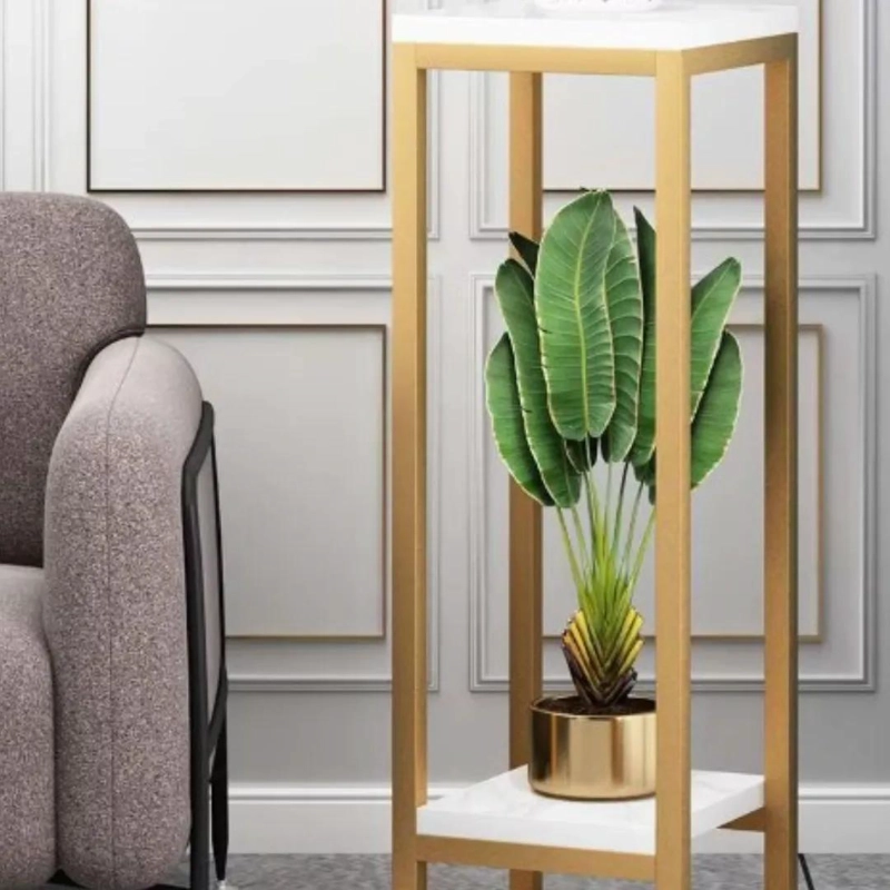 PEDESTAL METALICO DOBLE NIVEL PARA MACETEROS ELEGANTE - 4