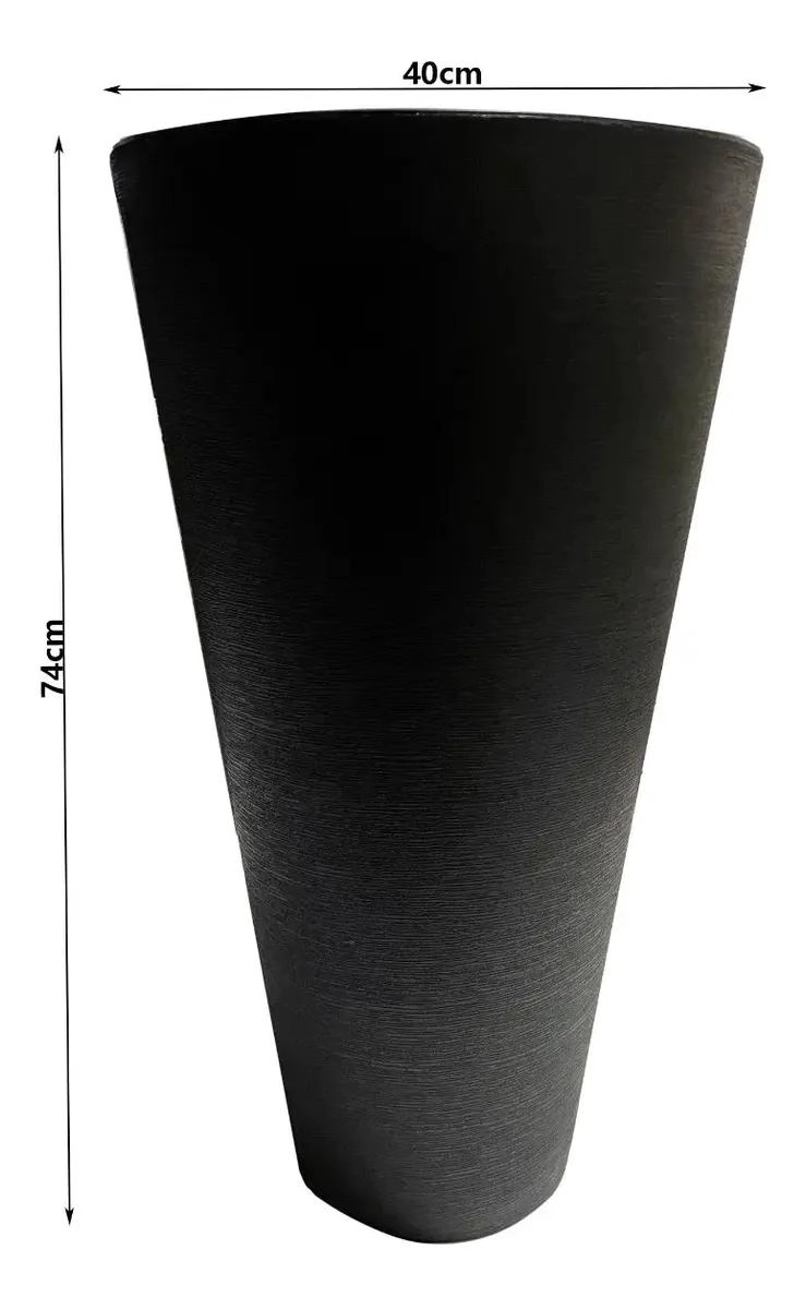 MACETERO CONICO DE PLASTICO GRAFIADO DE 74 CM PARA PLANTAS - 3