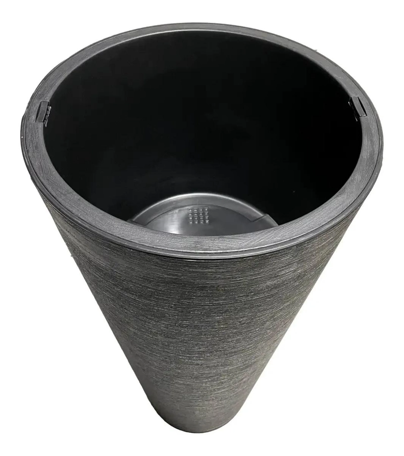MACETERO CONICO DE PLASTICO GRAFIADO DE 74 CM PARA PLANTAS - 4