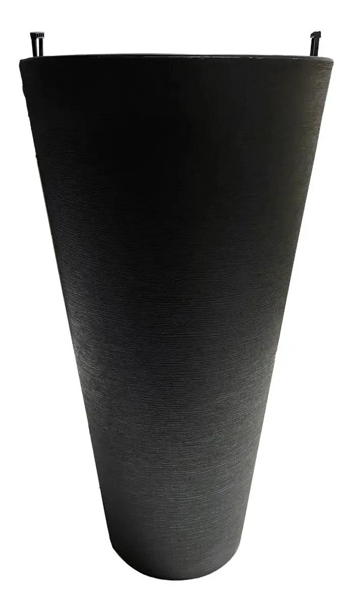 MACETERO CONICO DE PLASTICO GRAFIADO DE 74 CM PARA PLANTAS - 5