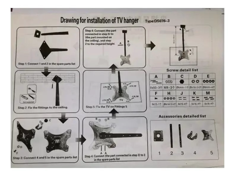 SOPORTE DE TECHO PARA TV DE 14 A 40 PULGADAS CON INCLINACION - 3
