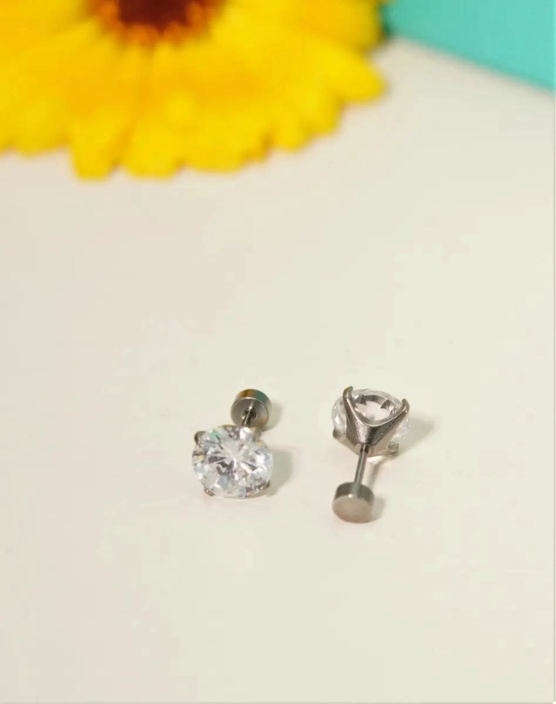AROS DE TITANIO CON ZIRCONIA 8MM PARA PIEL SENSIBLE - 8