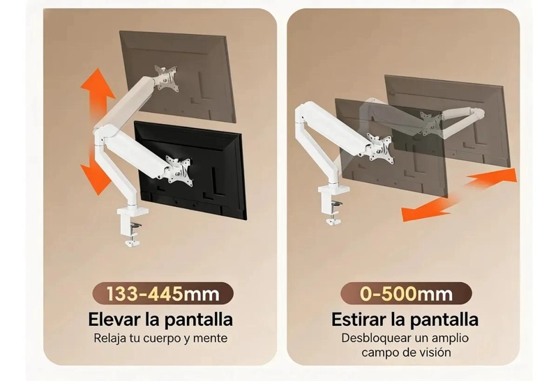 SOPORTE ARTICULADO AJUSTABLE PARA MONITORES DE 17 A 34 PULGADAS - 2