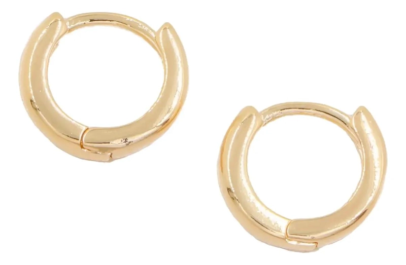 ARETE CANDONGA LISA CLICK EN ORO LAMINADO DE 18K - 1