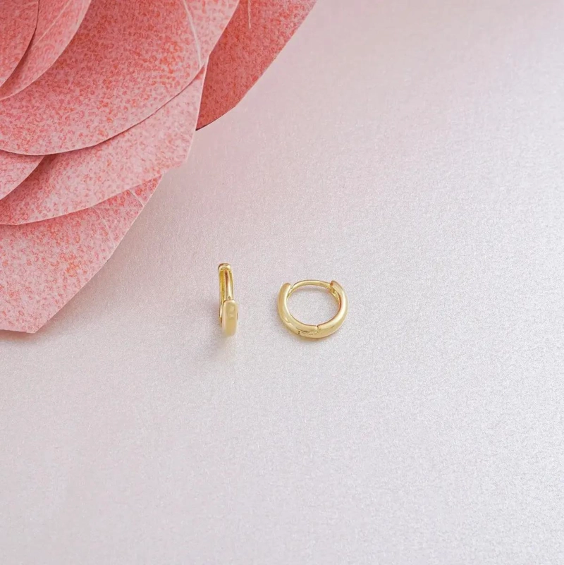 ARETE CANDONGA LISA CLICK EN ORO LAMINADO DE 18K - 6