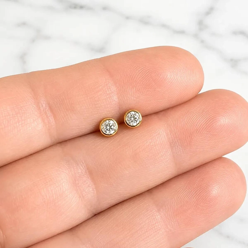 AROS DE PLATA 925 CON ENCHAPE DE ORO 18K PARA NIÑAS - 2