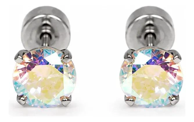 AROS DE TITANIO CON ZIRCONIA 5MM EN COLOR PLATEADO - 5