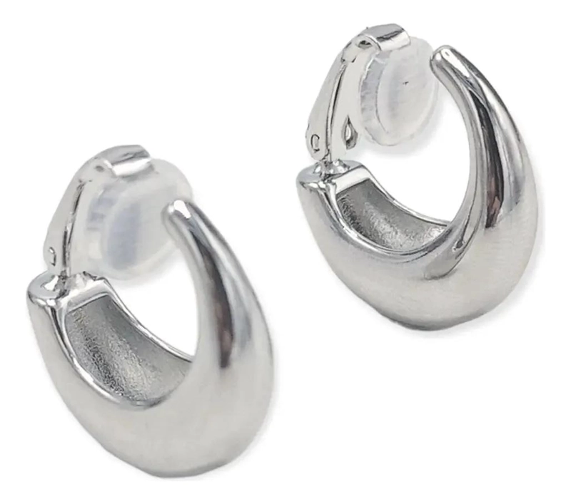 AROS CHUNKY SIN PERFORACION BAÑADOS EN PLATA ELEGANTES - 1