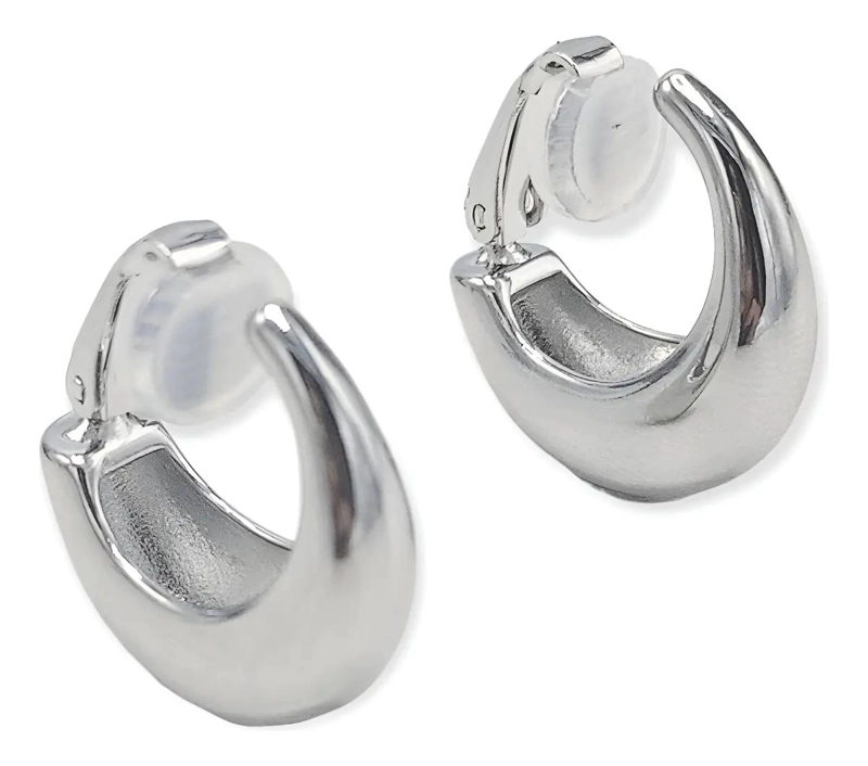 AROS CHUNKY SIN PERFORACION BAÑADOS EN PLATA ELEGANTES - 9