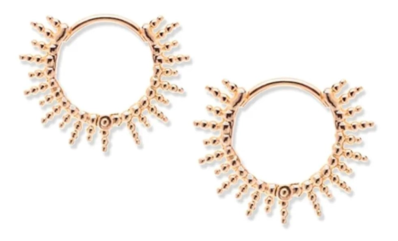 AROS DE PLATA 925 BAÑADOS EN ORO 24K CON DISEÑO MODERNO - 1