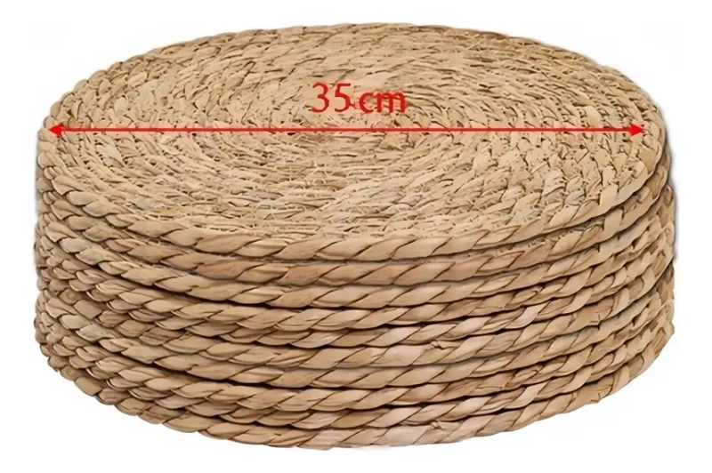 SET DE 12 INDIVIDUALES REDONDOS DE FIBRA NATURAL DE YUTE 35 CM - 7