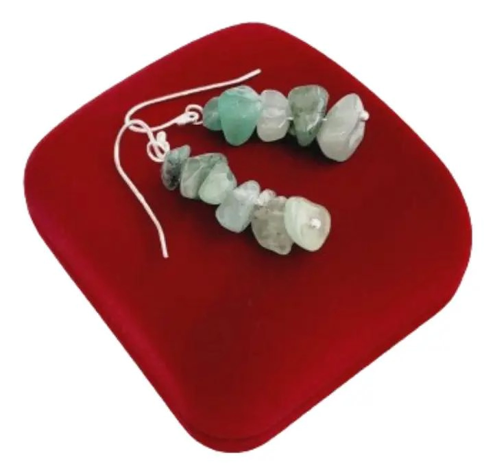 AROS COLGANTES DE JADE NATURAL Y PLATA 925 - 1