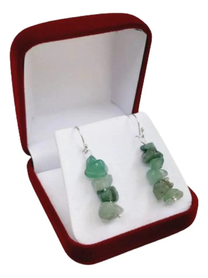 AROS COLGANTES DE JADE NATURAL Y PLATA 925 - 2