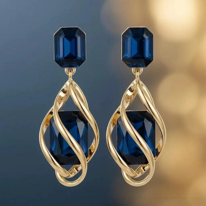 AROS DE FIESTA CON DISEÑO ELEGANTE Y ZAFIROS - 3
