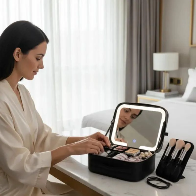 ORGANIZADOR DE MAQUILLAJE CON ILUMINACION LED PARA BELLEZA - 2