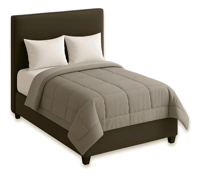 PLUMON EDREDON NORDICO ALGODON GRIS 2 PLAZAS 200X230 CM SUAVE Y ACOLCHADO - 1