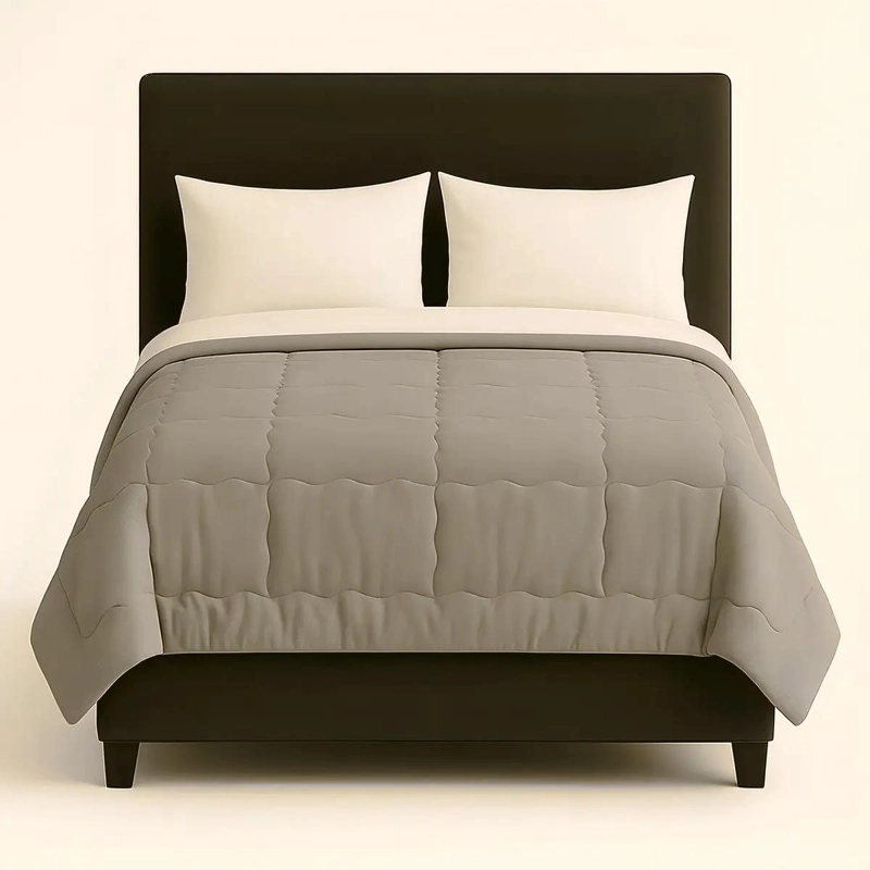 PLUMON EDREDON NORDICO ALGODON GRIS 2 PLAZAS 200X230 CM SUAVE Y ACOLCHADO - 4