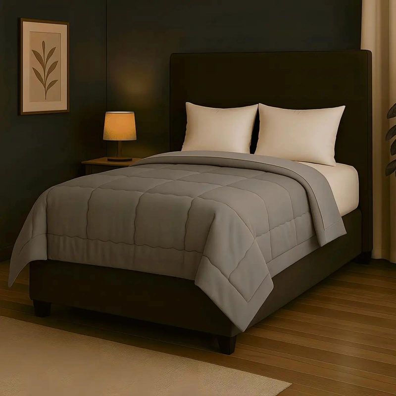 PLUMON EDREDON NORDICO ALGODON GRIS 2 PLAZAS 200X230 CM SUAVE Y ACOLCHADO - 7