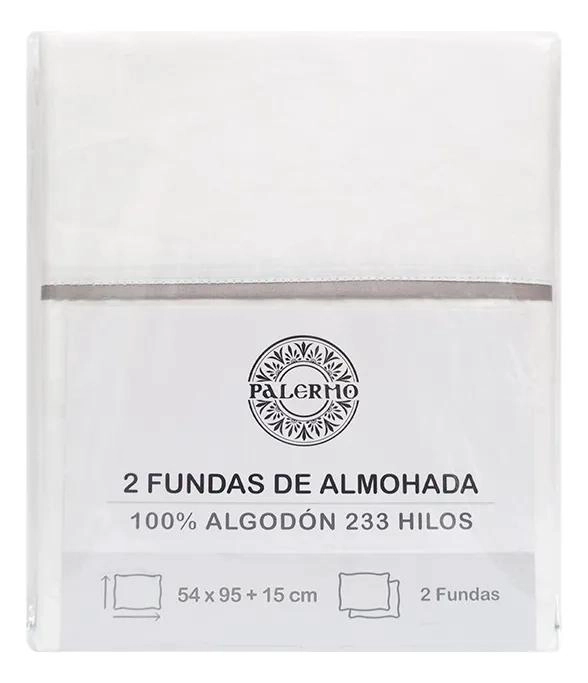 SET DE 2 FUNDAS DE ALMOHADA 54X95 CM EN ALGODON DE 233 HILOS - 2