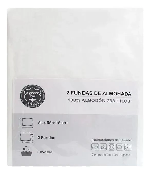 SET DE 2 FUNDAS DE ALMOHADA 54X95 CM EN ALGODON DE 233 HILOS - 3